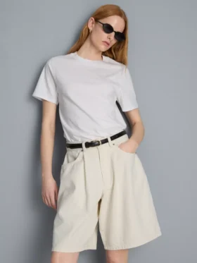 Bermudashorts i bomullsdenim