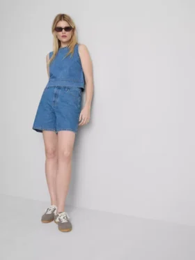 Bermudashorts i bomullsdenim