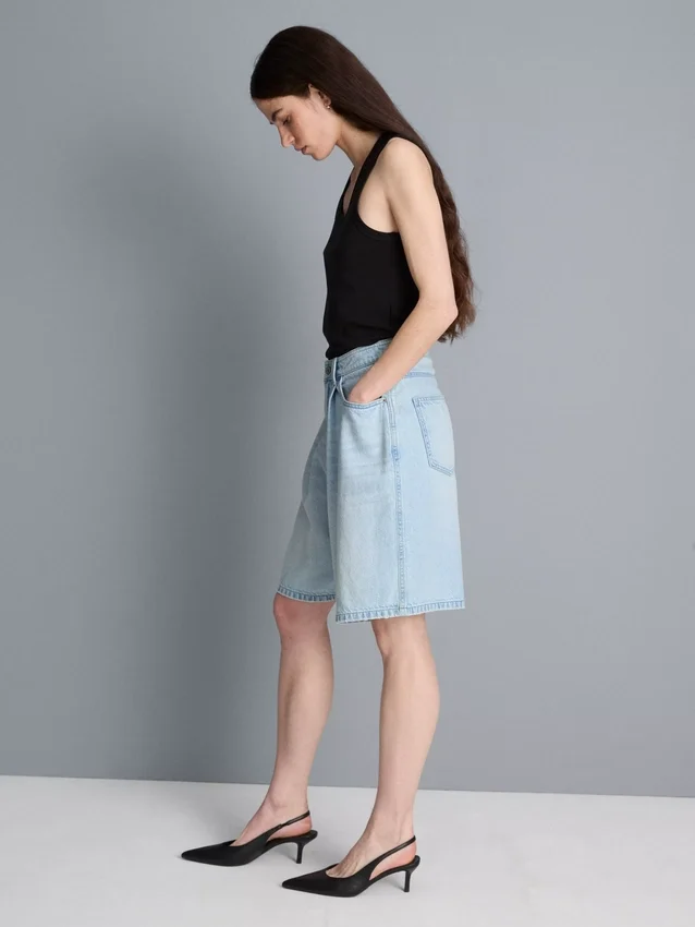 Bermudashorts i bomullsdenim