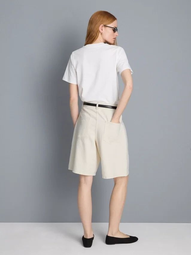 Bermudashorts i bomullsdenim