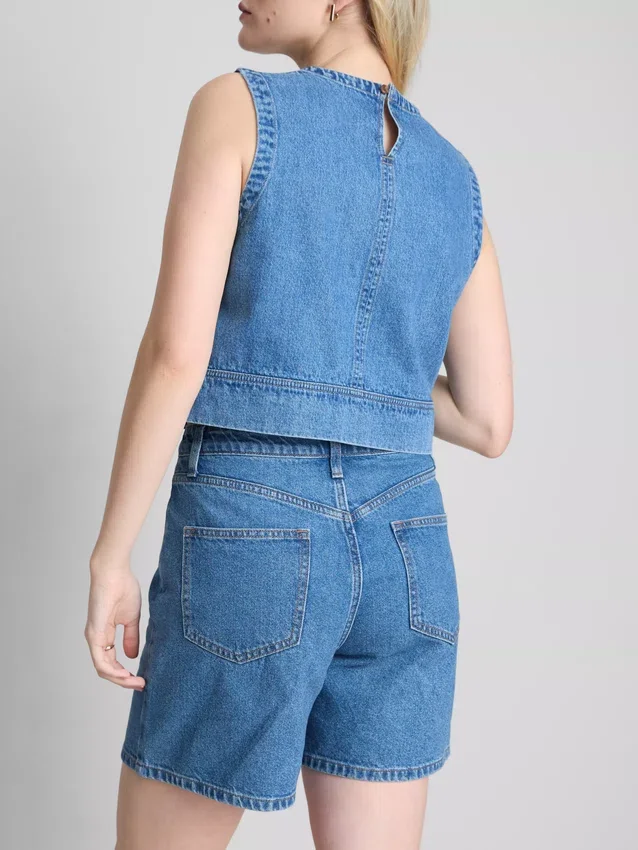 Bermudashorts i bomullsdenim