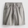Bermudashorts i denim med råkant