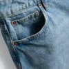 Bermudashorts i denim med råkant