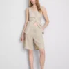 Bermudashorts i linneblandning med veck