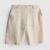Bermudashorts i linneblandning med veck