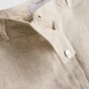 Bermudashorts i linneblandning med veck