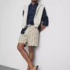 Bermudashorts med strukturerade ränder