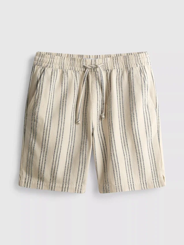 Bermudashorts med strukturerade ränder