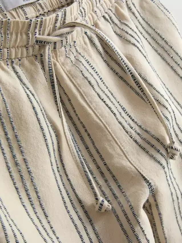 Bermudashorts med strukturerade ränder