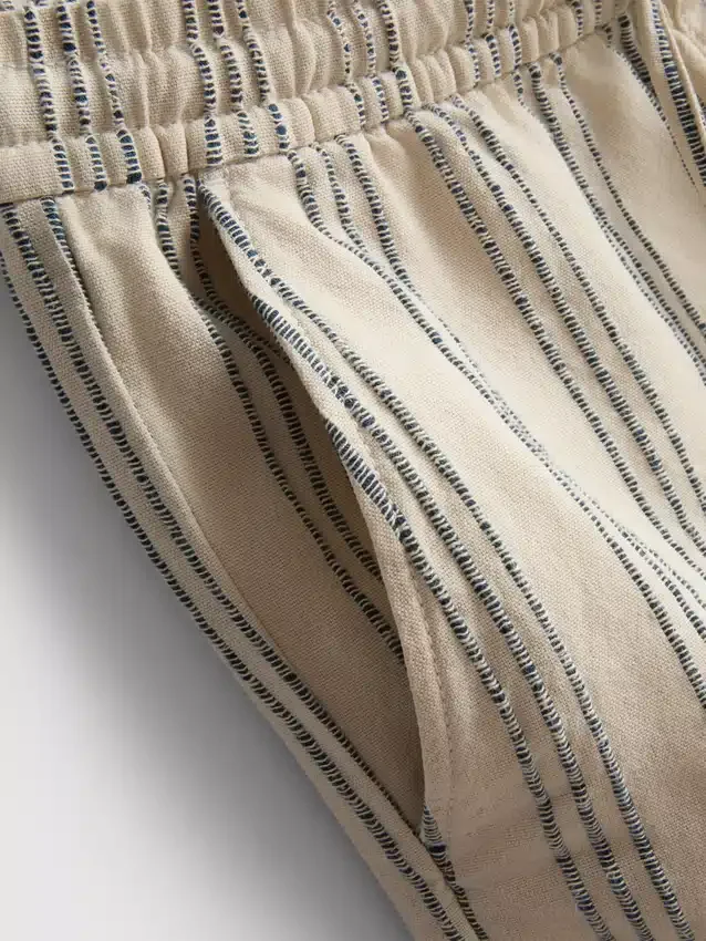Bermudashorts med strukturerade ränder