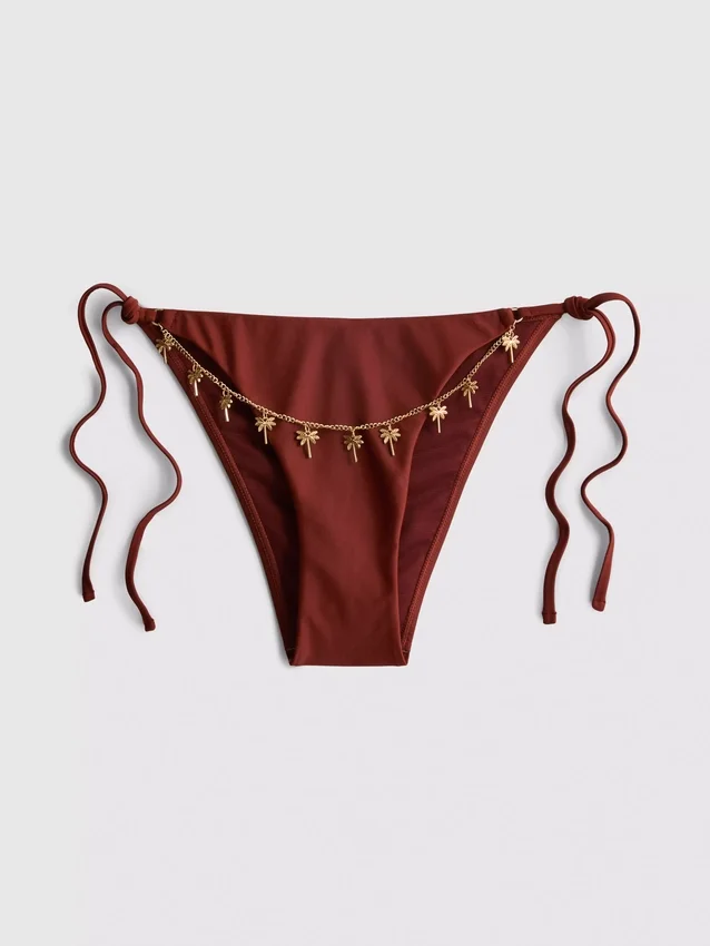 Bikinibottnar med kedjedetaljer och knytband i sidorna