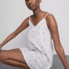Blommig bomulls-dobby-chemise
