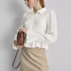 Blus med rynkad peplum-nedkant