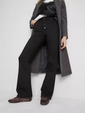 Bootcut-jeans i bomull med medelhög midja