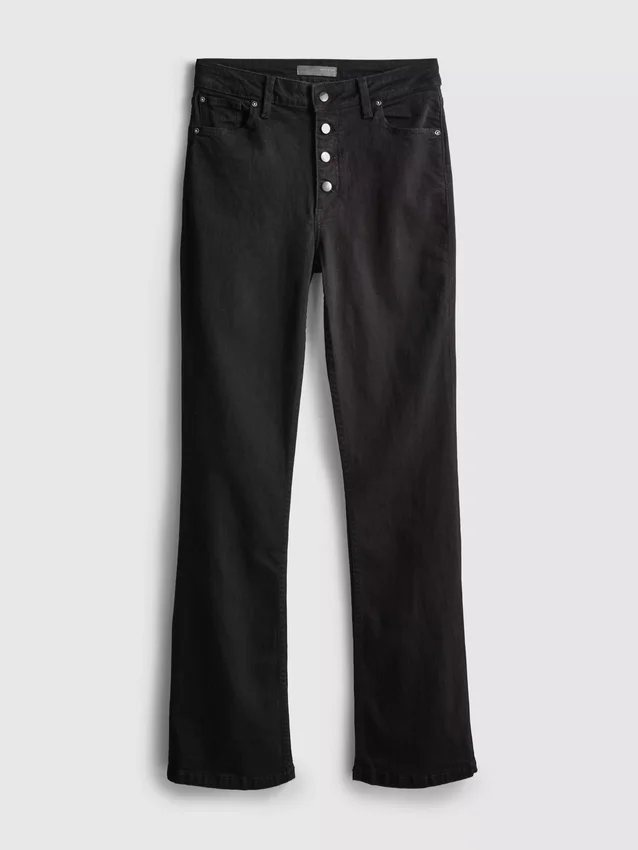 Bootcut-jeans i bomull med medelhög midja