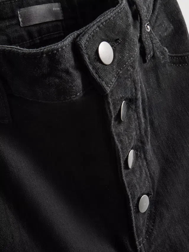 Bootcut-jeans i bomull med medelhög midja