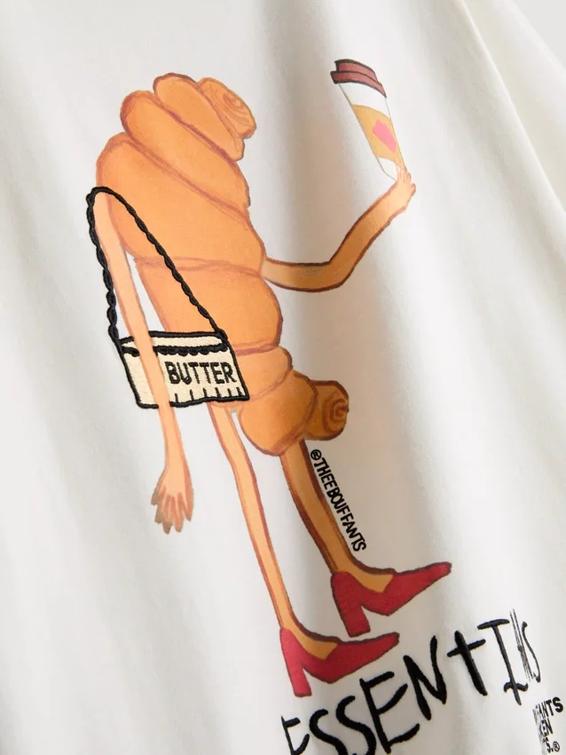 Bouffants and Broken Hearts bomullst-shirt i croissantmodell