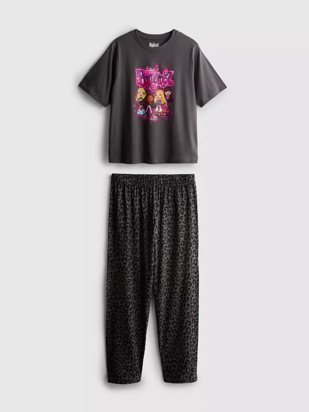 Bratz-pyjamasar i bomull med leopardmönster