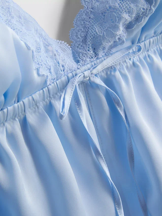 Brud-babydoll-bralett i satin och spets