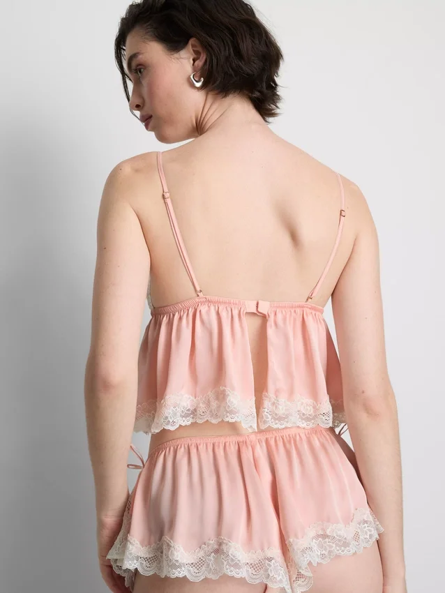 Brud-babydoll-bralett i satin och spets