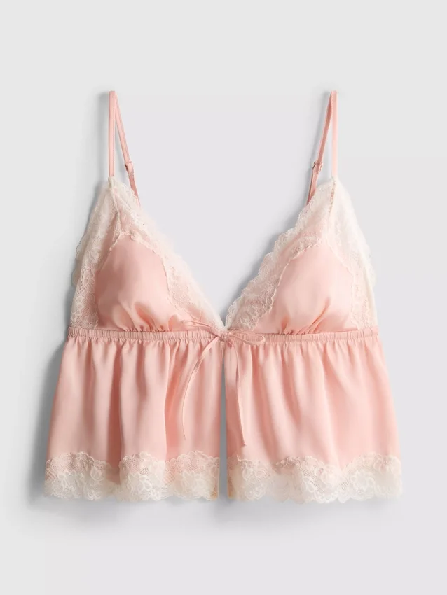 Brud-babydoll-bralett i satin och spets