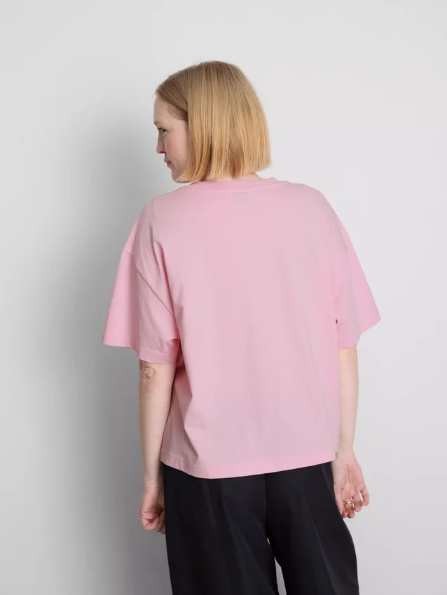 Brud-T-shirt i bomull med rund hals