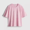 Brud-T-shirt i bomull med rund hals
