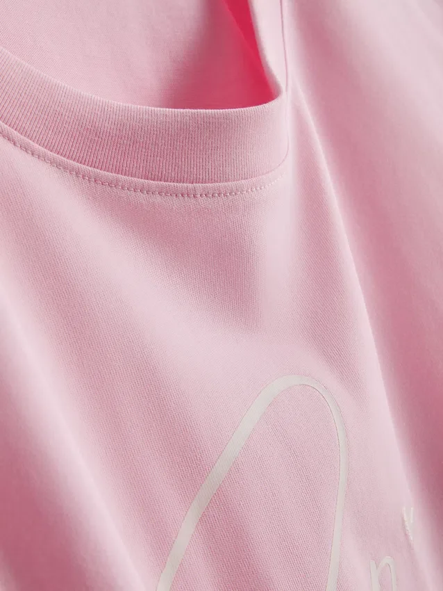 Brud-T-shirt i bomull med rund hals
