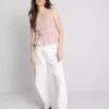 Cami-top med rynkad peplum-kant