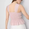 Cami-top med rynkad peplum-kant