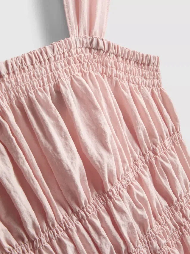 Cami-top med rynkad peplum-kant