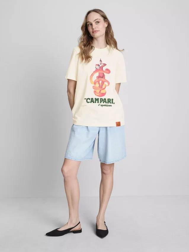 Campari bomullströja med rund hals