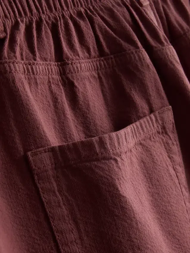 Casualshorts i bomull med dragsko och pärlor