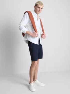 Chinoshorts med hög bomullsandel