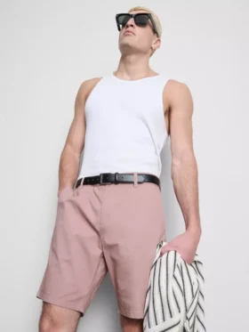 Chinoshorts med hög bomullsandel
