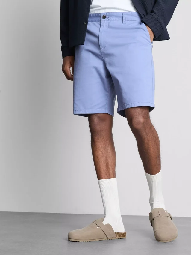 Chinoshorts med hög bomullsandel