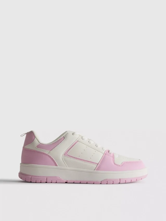 Court-sneakers med färgblock