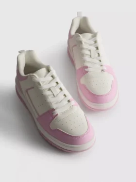 Court-sneakers med färgblock