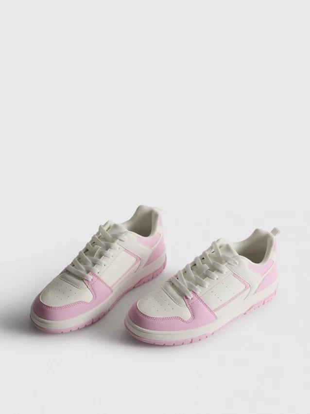 Court-sneakers med färgblock