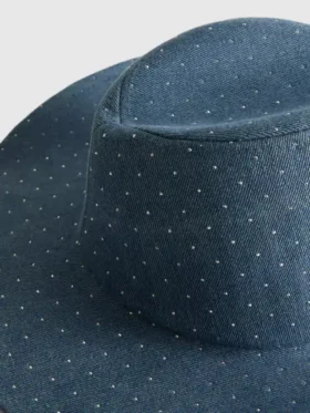 Cowboyhatt i denim med nitar