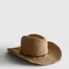 Cowboyhatt i strå med kantband