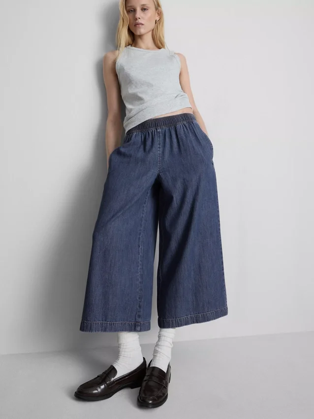 Culottejeans med vida ben