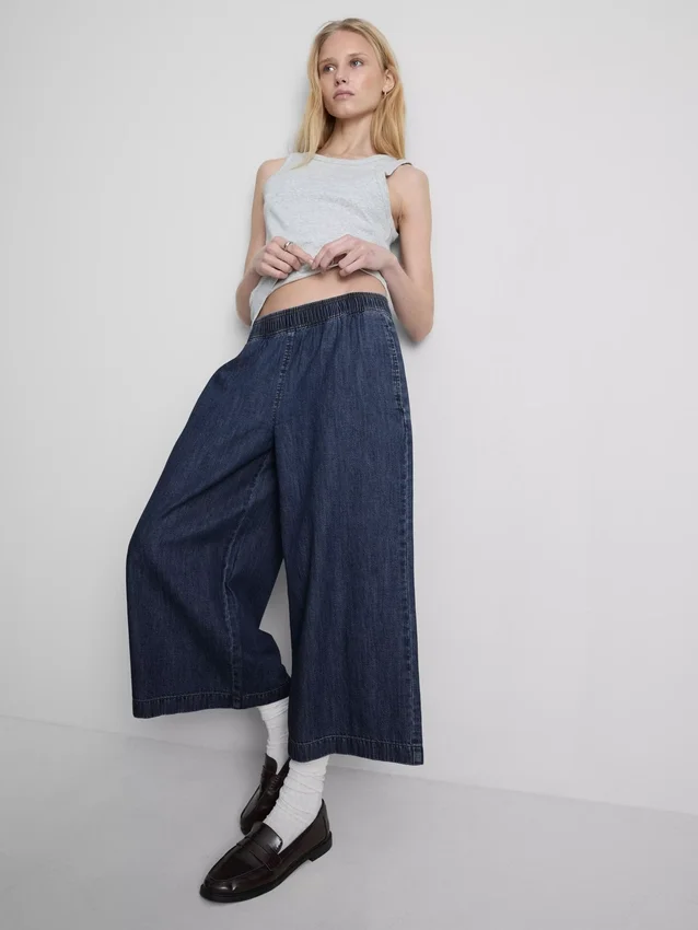 Culottejeans med vida ben