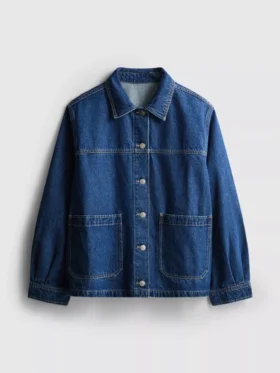 Denimjacka med påsydda fickor i bomull