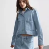 Denimjacka med påsydda fickor i bomull