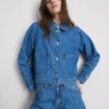Denimjacka med påsydda fickor i bomull
