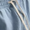 Denimshorts med struktur och dragsko
