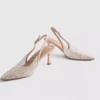 Diamanta slingback-klackskor med imiterade pärlor