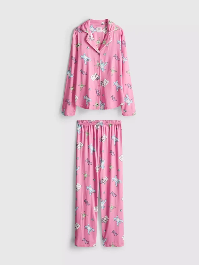 Disney Pixars Monsters Inc. pyjamasar i boyfriend-stil
