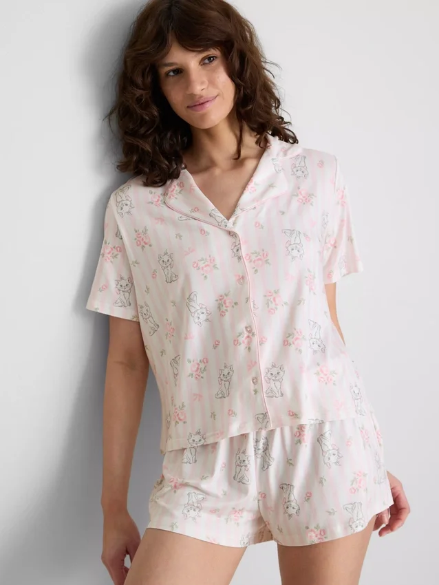 Disneys Aristokatterna – Marie, kort pyjamasar i boyfriend-stil